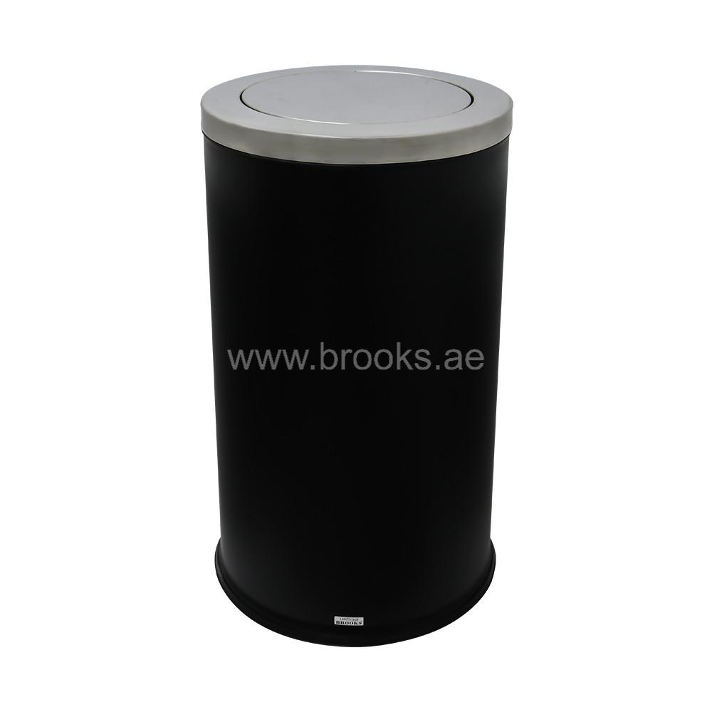 Brooks ORBIT SS Swing Bin 80Ltr Black+Silver Lid