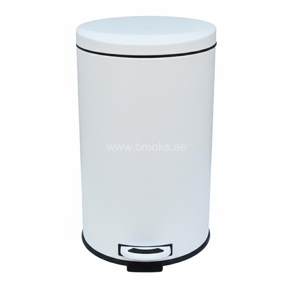 Brooks Vio White Pedal Bin Softclose 12ltr