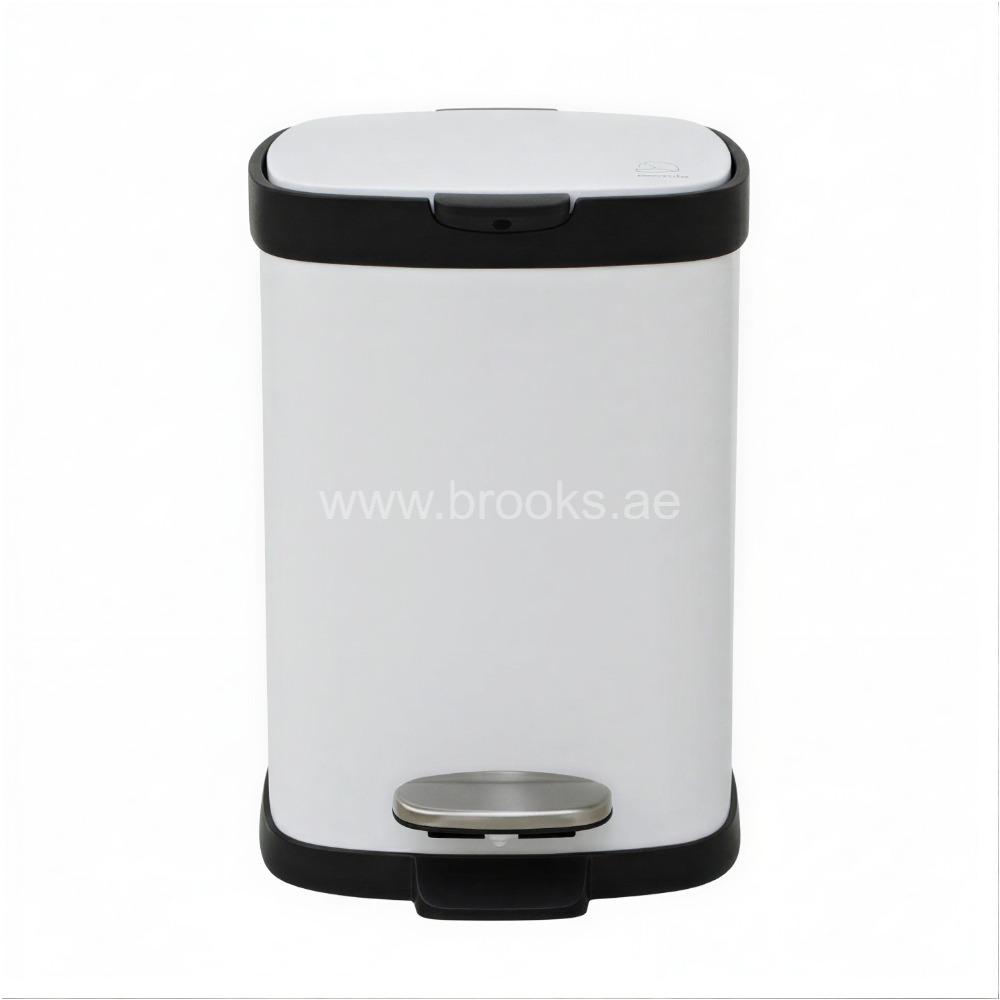 Brooks Volga( Daze) White Square Pedal Bin 6Ltr
