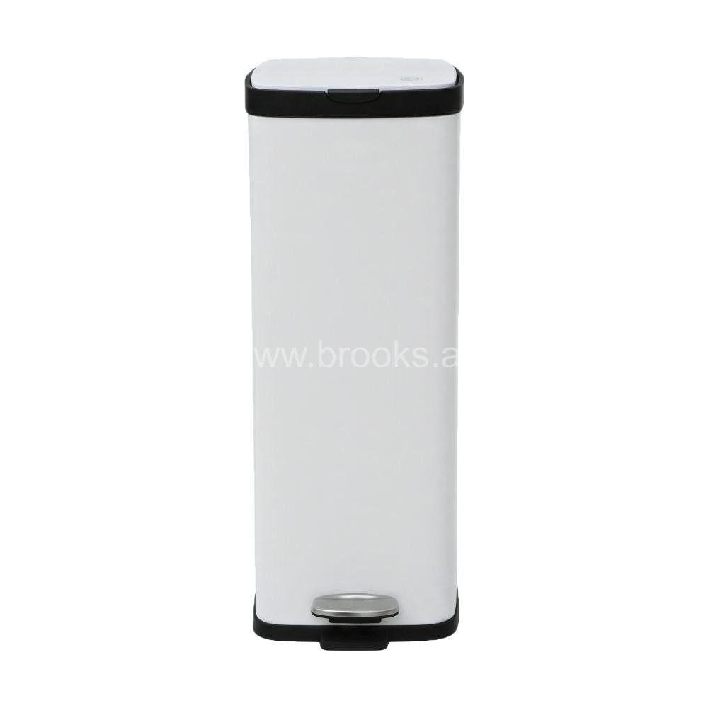 Brooks Volga( Daze) White Square Pedal Bin 30Ltr