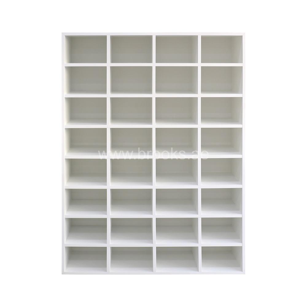 Brooks Wooden Shoe Rack White 32 Compartments 