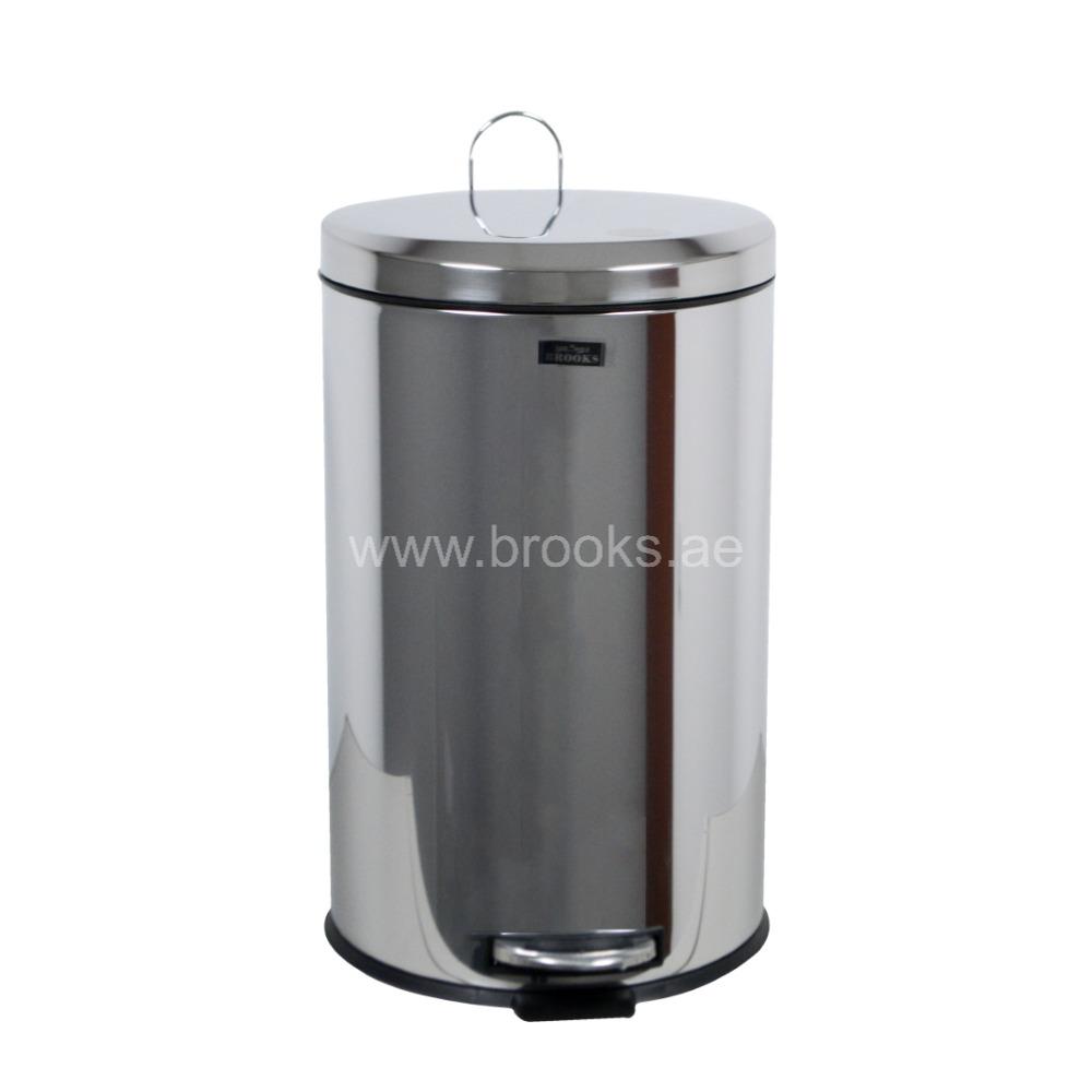 Brooks SS Pedal Bin Moonlid 20Ltr Mirror Finish