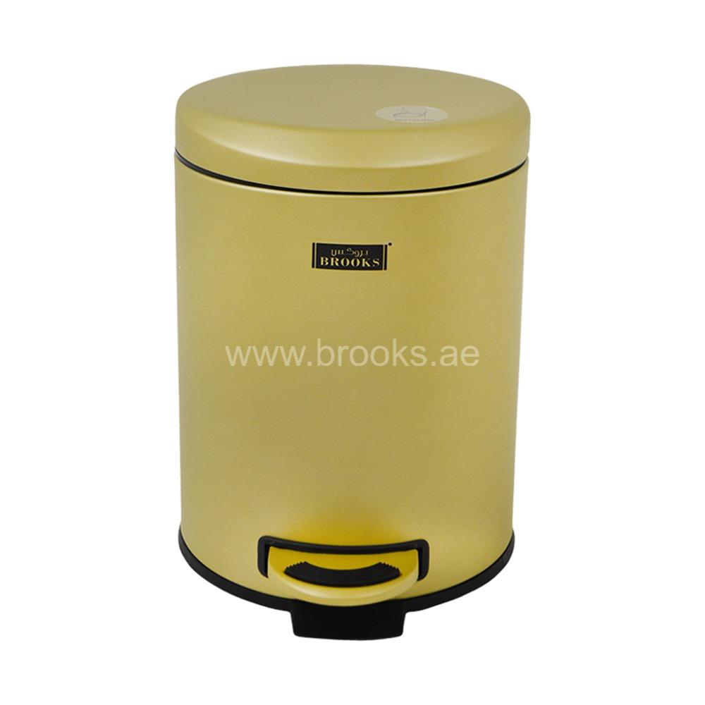 Brooks Vio Gold Matt Softclose Pedal Bin 5Ltr