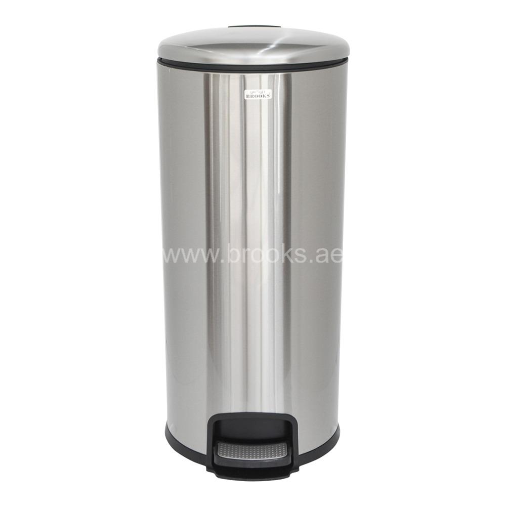 Brooks Silo SS Pedal Bin 30Ltr Silver Matt