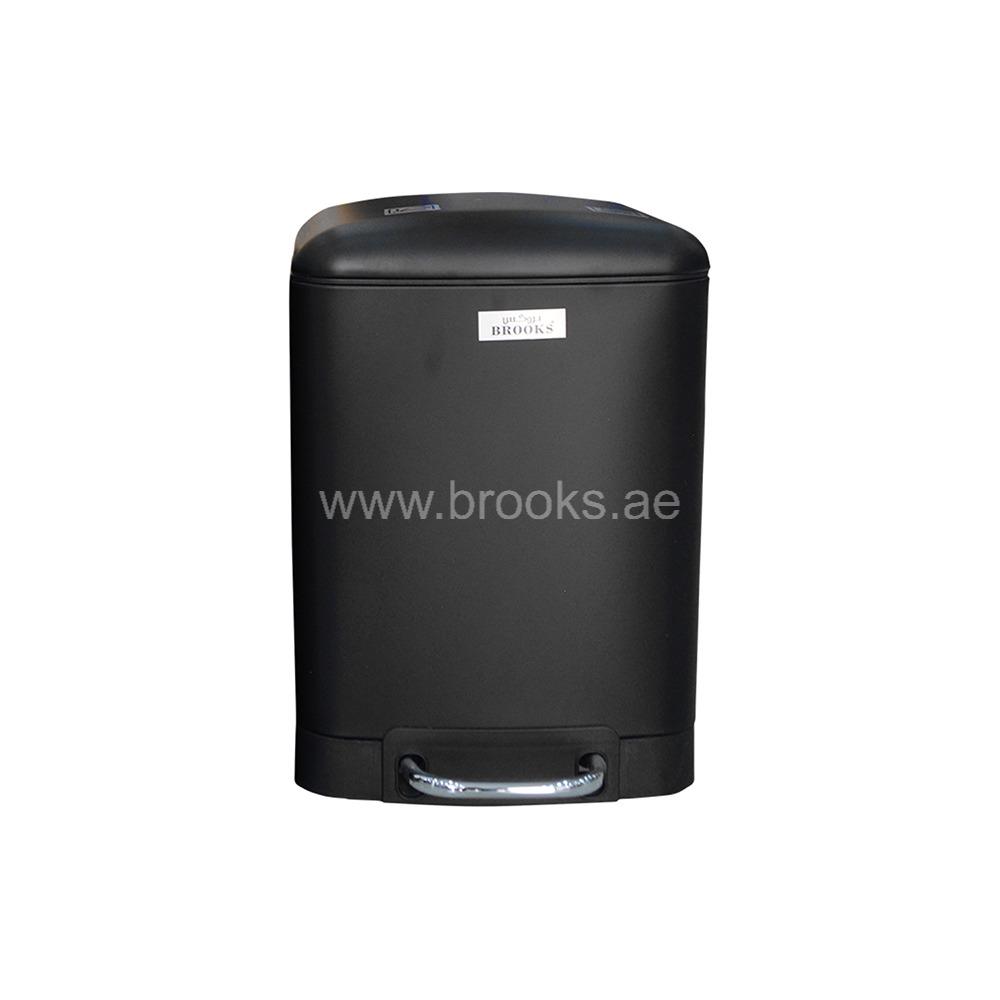 Brooks Domino Pedal Bin with Softclose 6Ltr Black