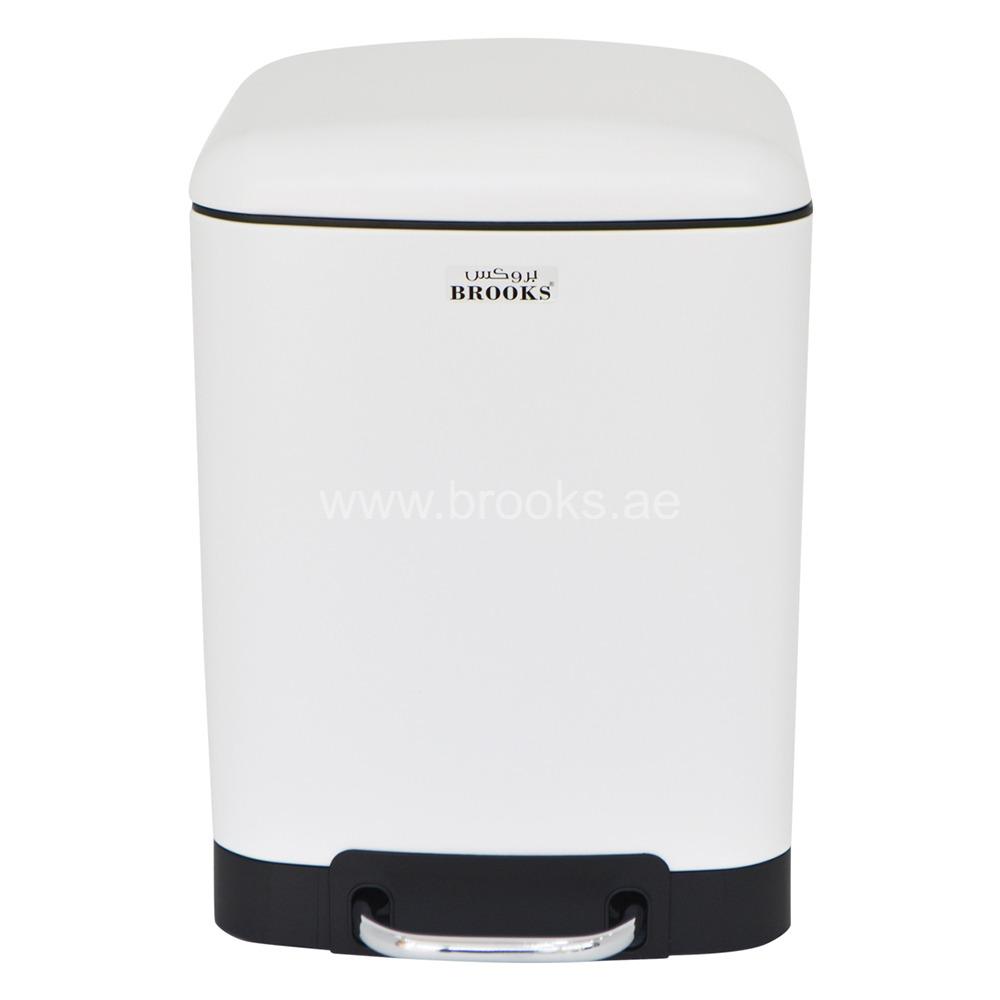 Brooks Domino Pedal Bin 6Ltr White