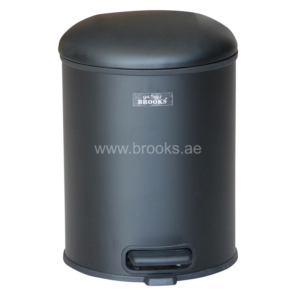Brooks Choice SS Pedal Bin Black 5Ltr