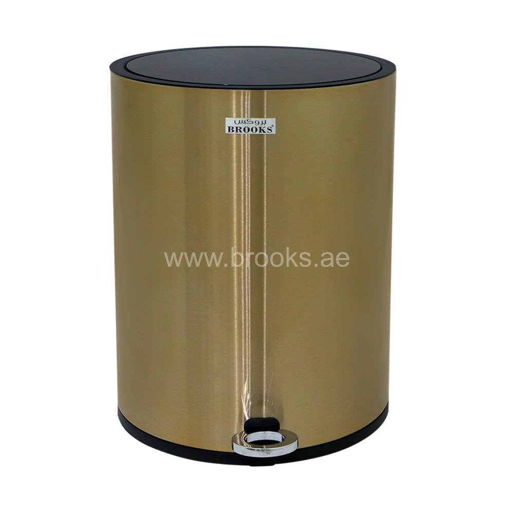 Brooks Zora SS Pedal Bin Champagne Gold+Black 6Ltr