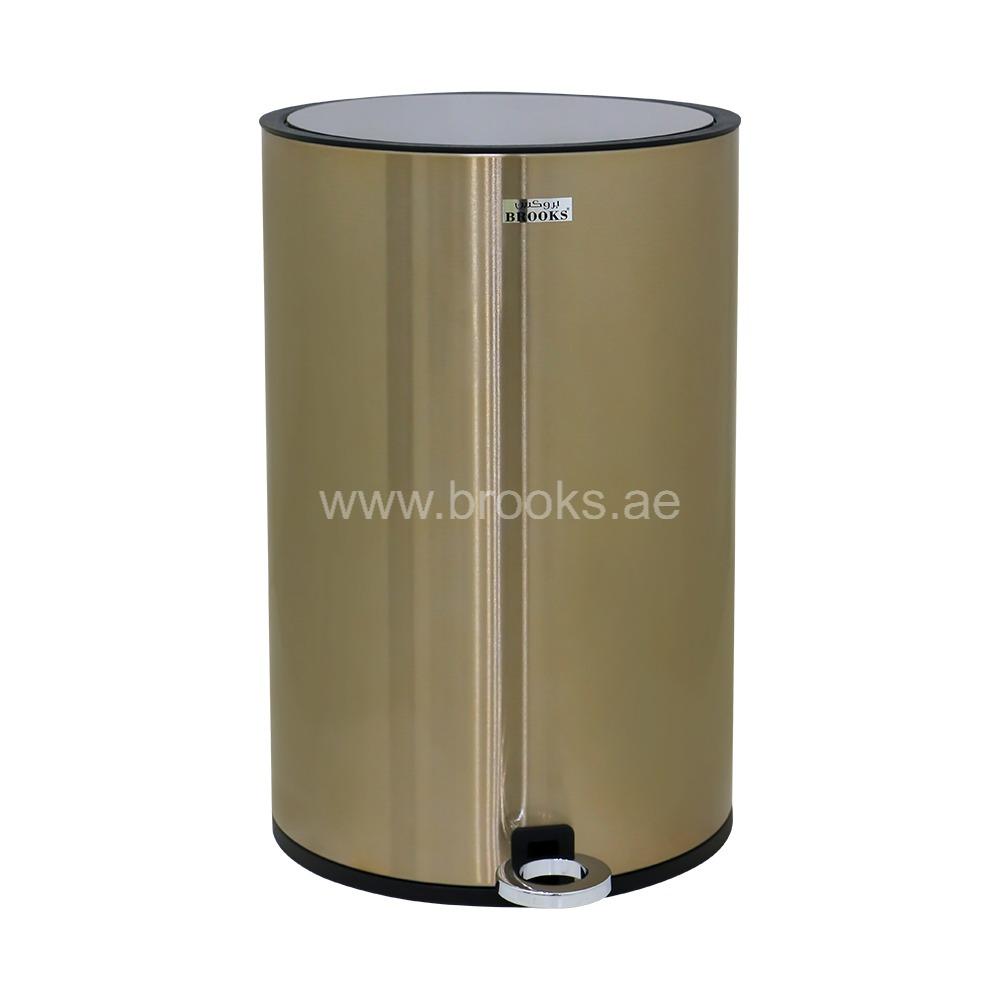 Brooks Zora SS Pedal Bin Champagne Gold+Black 12Ltr