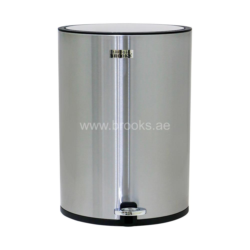 Brooks Zora SS Pedal Bin Silver+Black 6Ltr