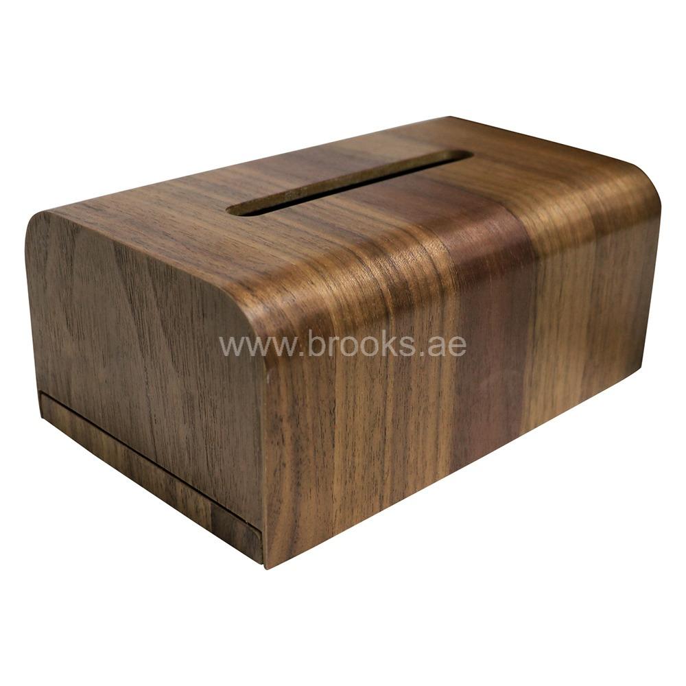 Brooks Wesle Wooden Rectangular Tissue Box