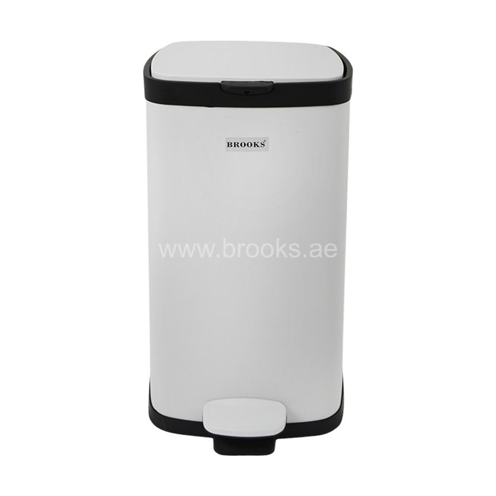 Brooks Volga(Daze)White Square Pedal Bin 12Ltr