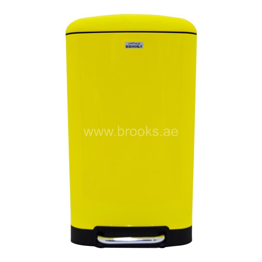 Brooks Domino SS Pedal Bin 30Ltr Yellow