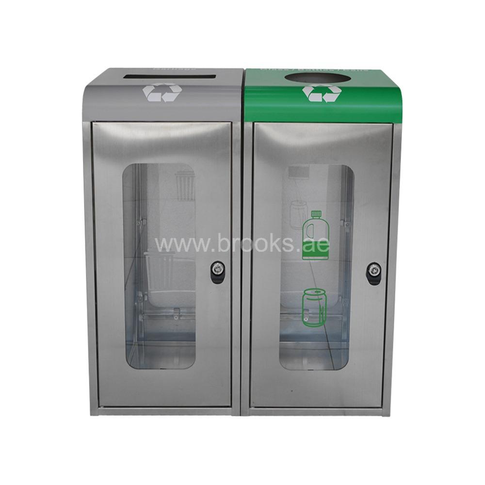 Square SS Transparent Open Bin with Color Lid 32Ltr