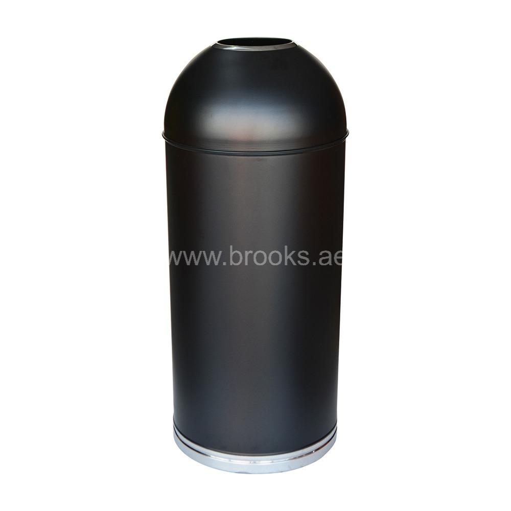 Square Metal Round Open Bin Black 56Ltr