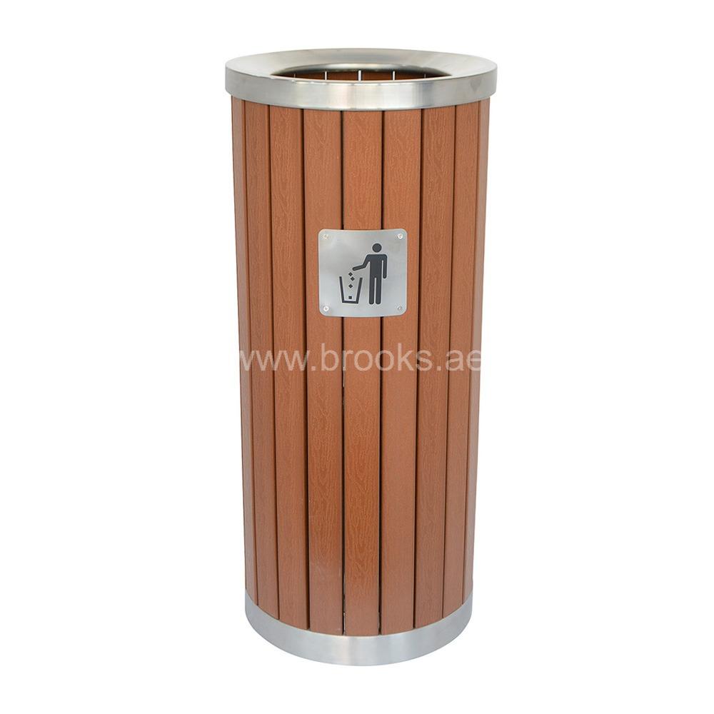 Square Wooden + Metal Round Open Bin 50Ltr 