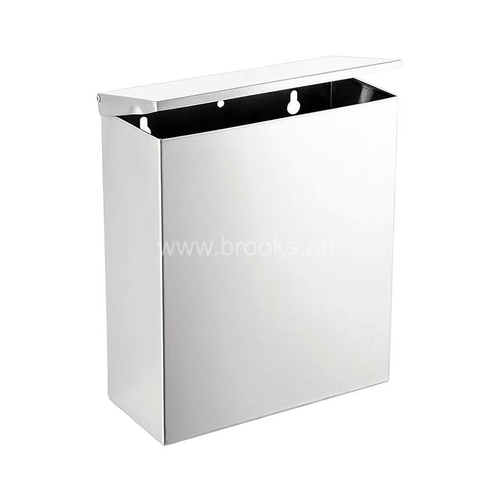 Brooks SS Wall Mounted Bin Brushed 7Ltr 