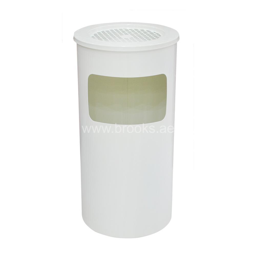 Brooks SS Ashtray Bin White 30Ltr 