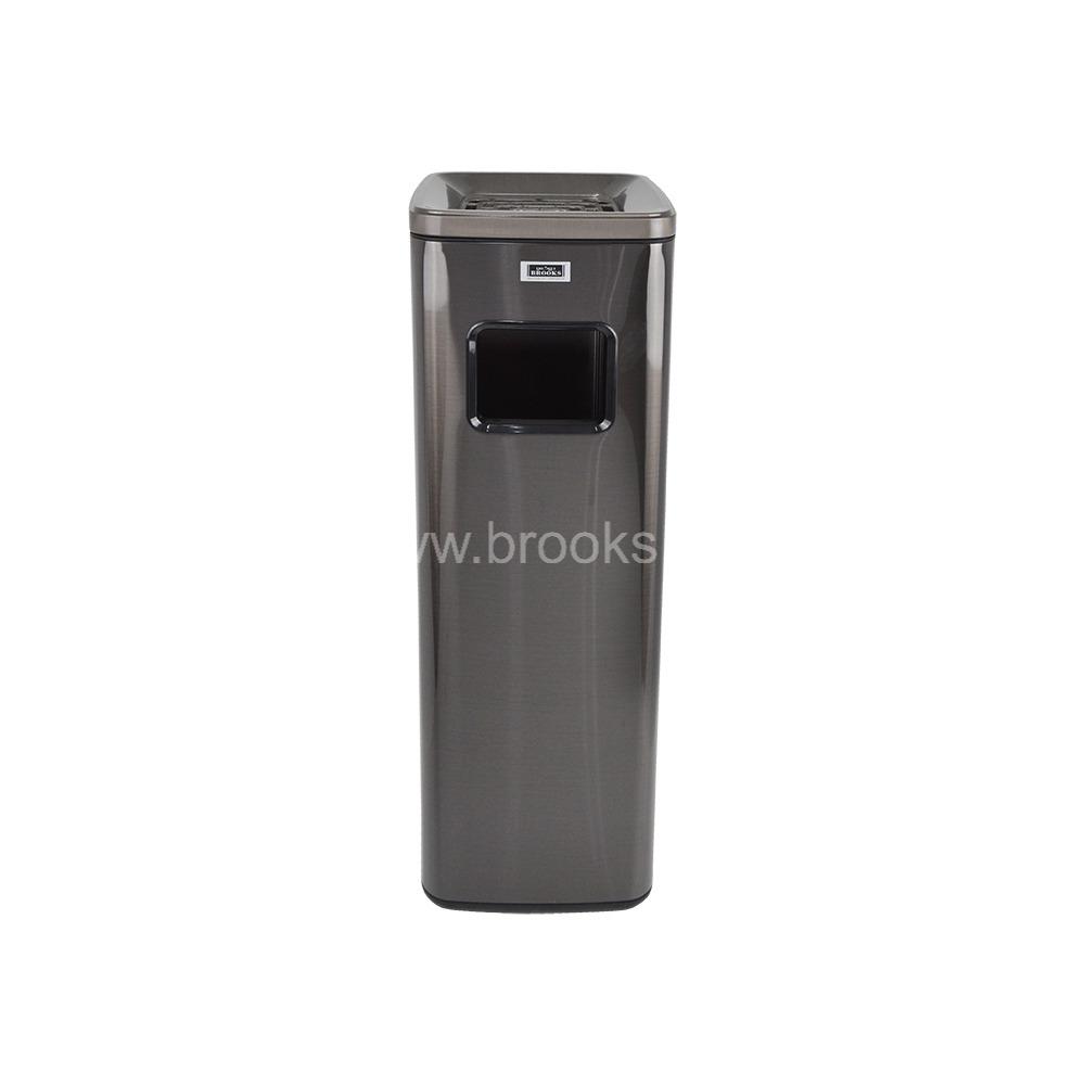  Brooks Yuka Ashtray Bin Square Black Gold 16Ltr