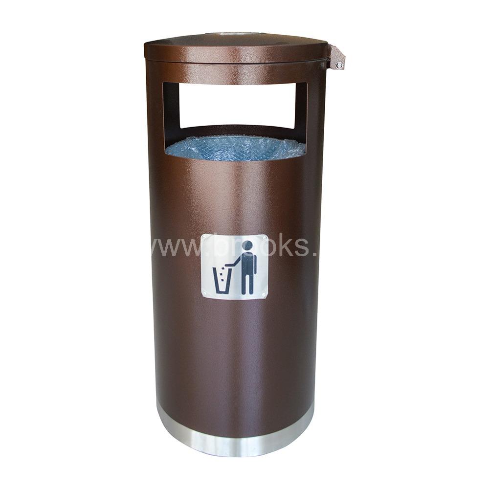 Brooks Filo Ashtray Bin Brown 65Ltr