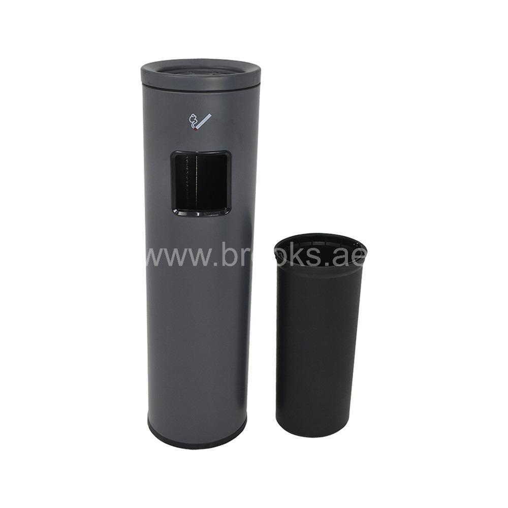 Brooks Lavez Oval Ashtray Bin Grey 7Ltr 