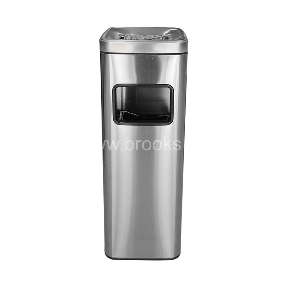 Brooks SS Square Ashtray Bin 10Ltr