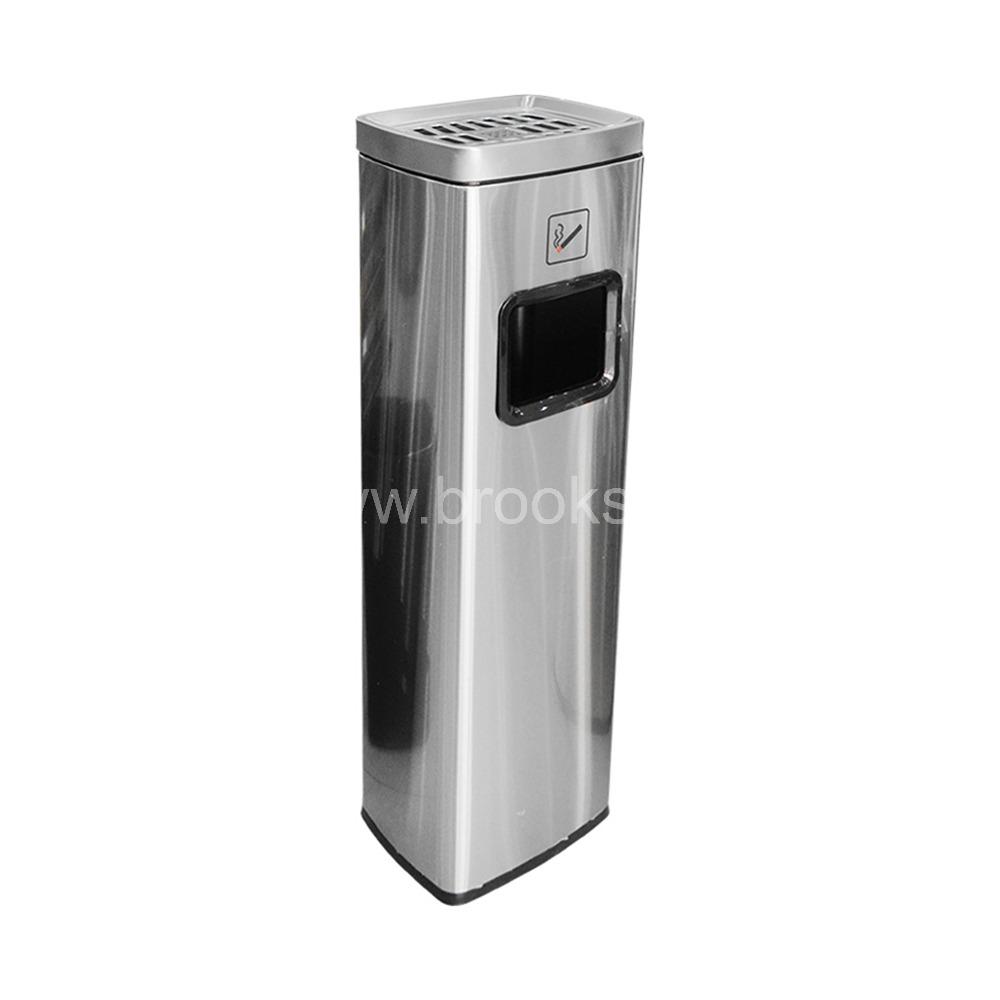 Brooks SS Square Ashtray Bin 10Ltr