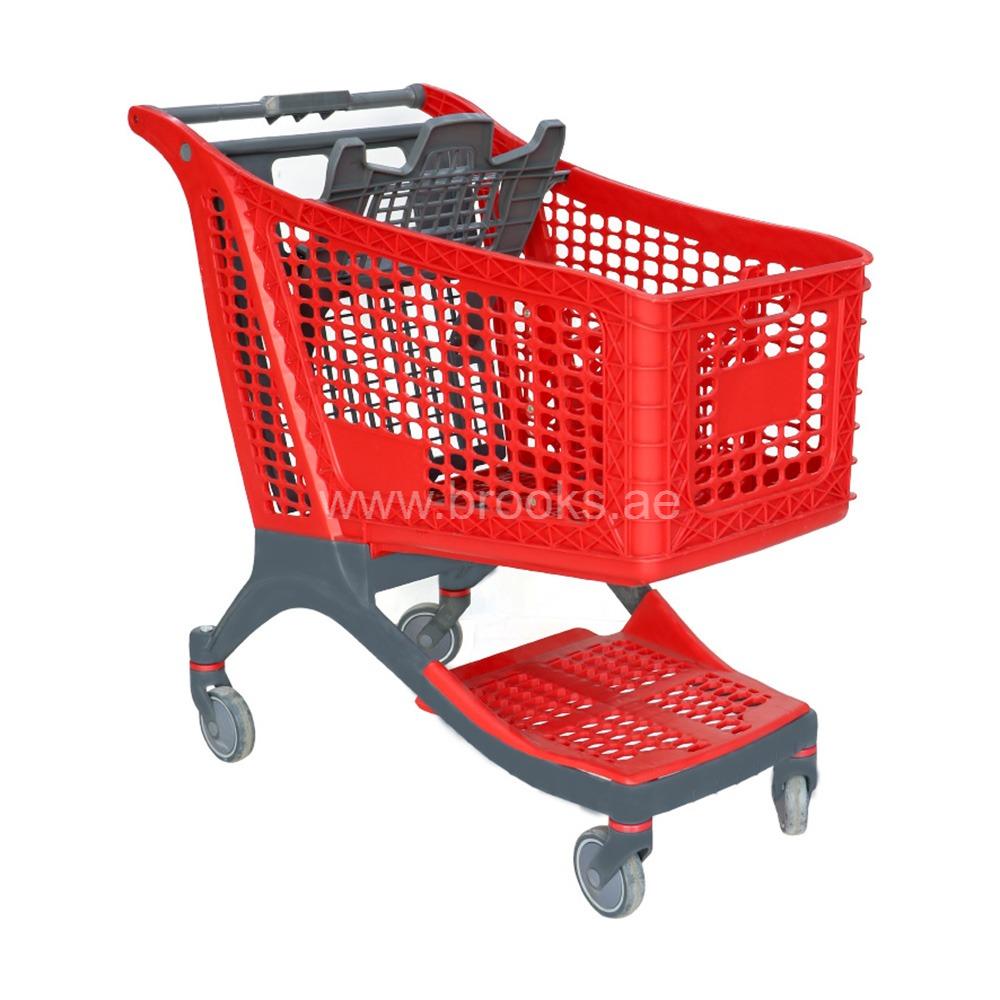 Brooks Cartis Red Plastic Shopping Cart 210Ltr