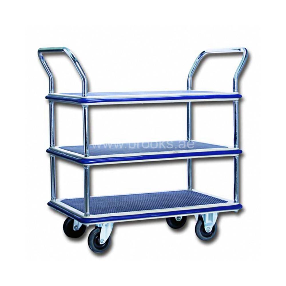 Triple Decker Double Handle MS Trolley 150kg