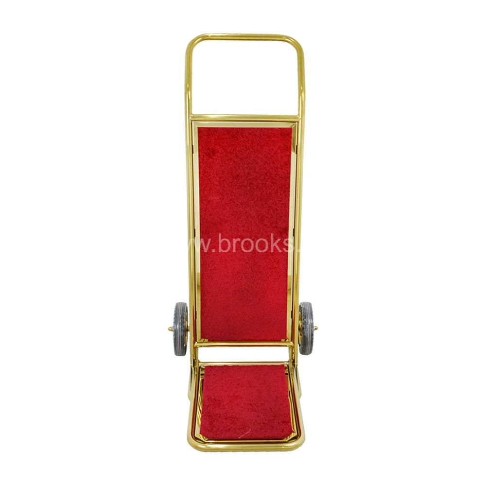 Brooks Aztec Golden L Shape Luggage Trolley with Red Carpet 