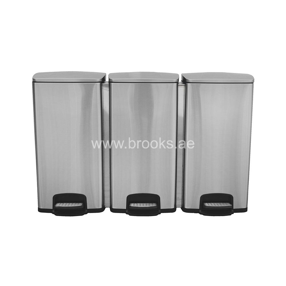 Brooks Cornet SS 3 Stream Recycle Pedal Bin 120Ltr