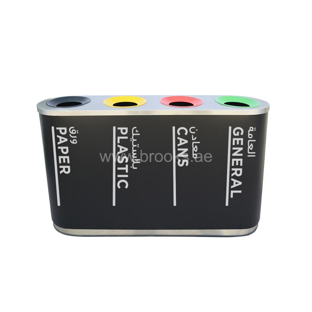 Brooks Stream SS Recycle Bin Black 180Ltr