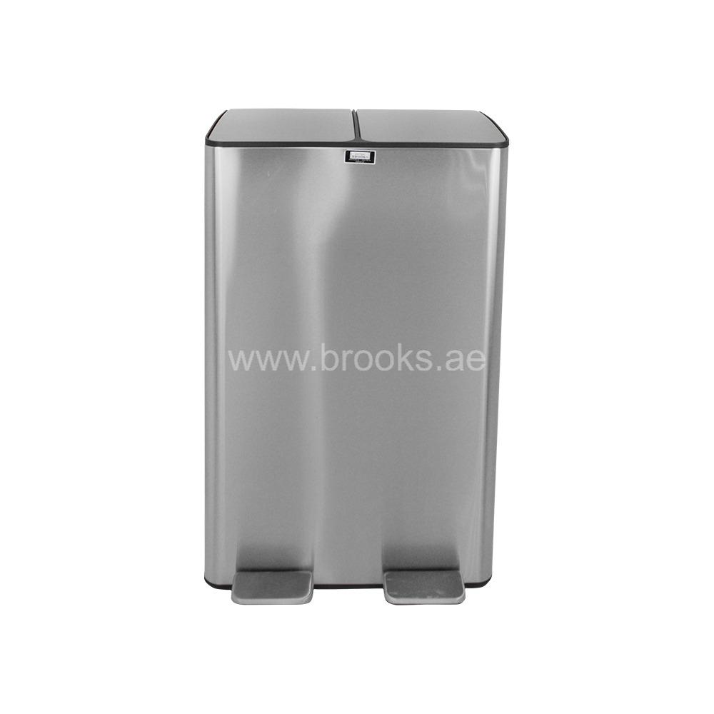 Brooks Lovid SS 2 Stream FPR Recycle Pedal Bin 60Ltr