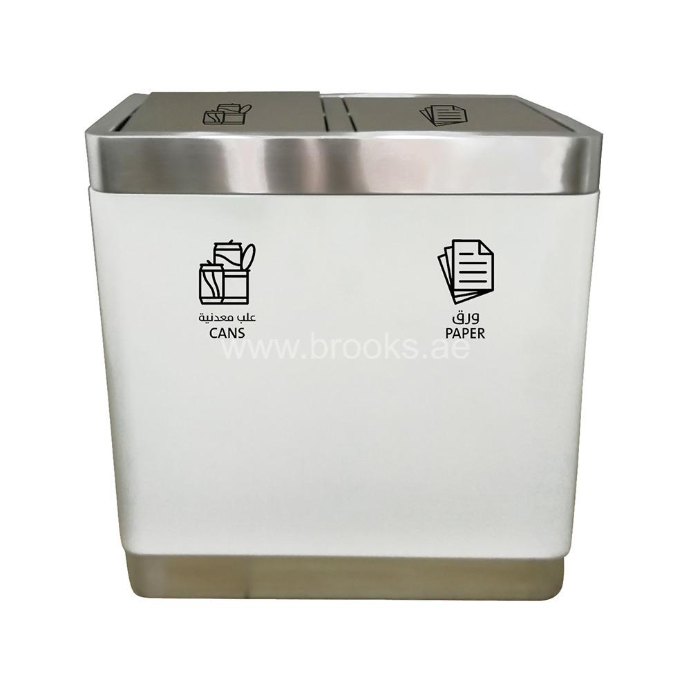 Brooks Recycle Bin 2 Stream Swing Lid 90Ltr