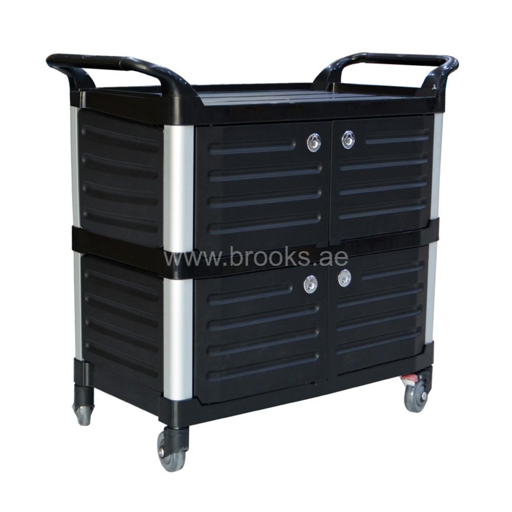Brooks Artax Service Cart Black with Door 