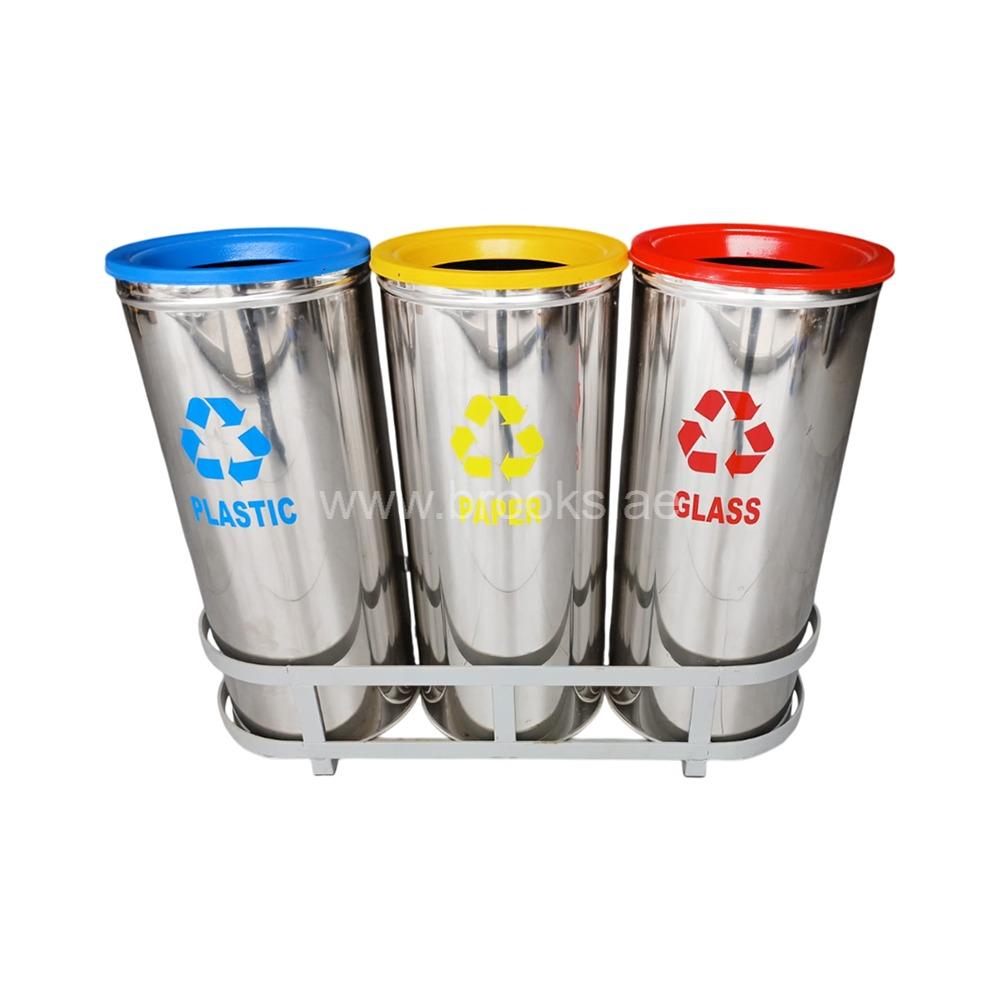 Veelux 3 Stream SS Open Bin 120Ltr with Base 
