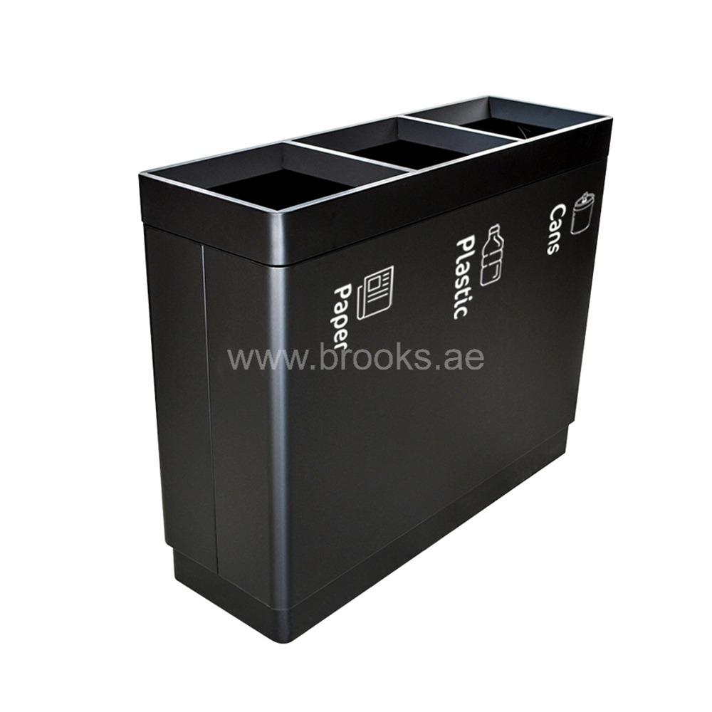 Brooks VALEZ 3 Stream Recycle Open Bin Black 156Ltr