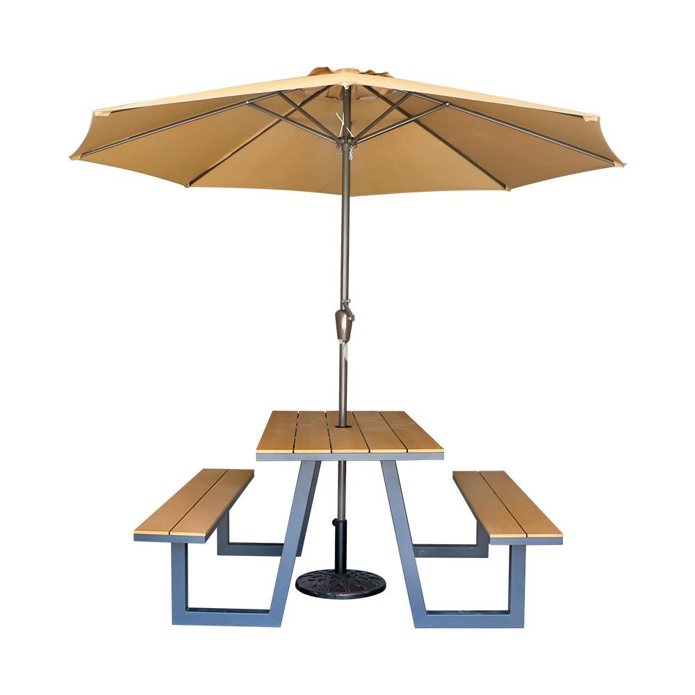 Brooks Maalows CS+PS Plastic Wood Bench with Umbrella