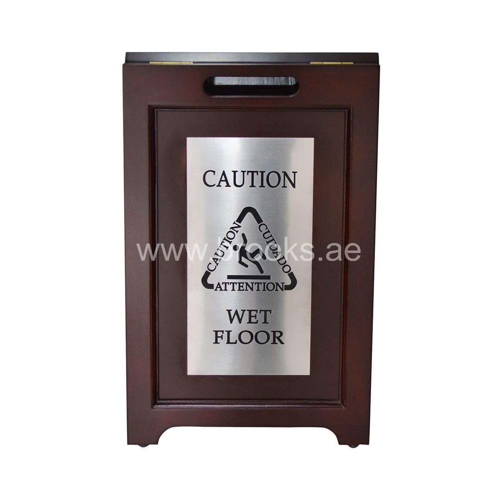 Two Sided Wooden Metal Plated Executive Wet Floor Sign