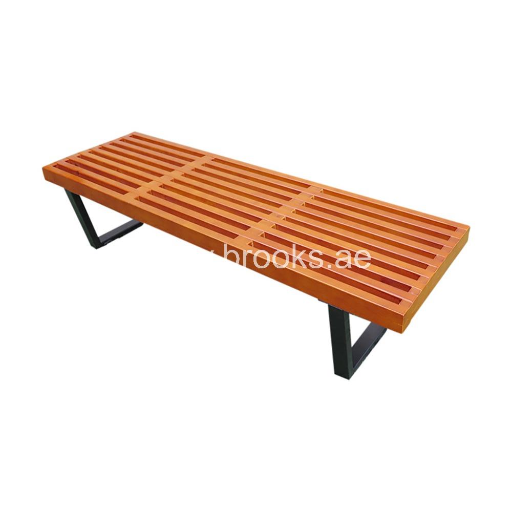 Brooks Wooden Bench with Metal Leg