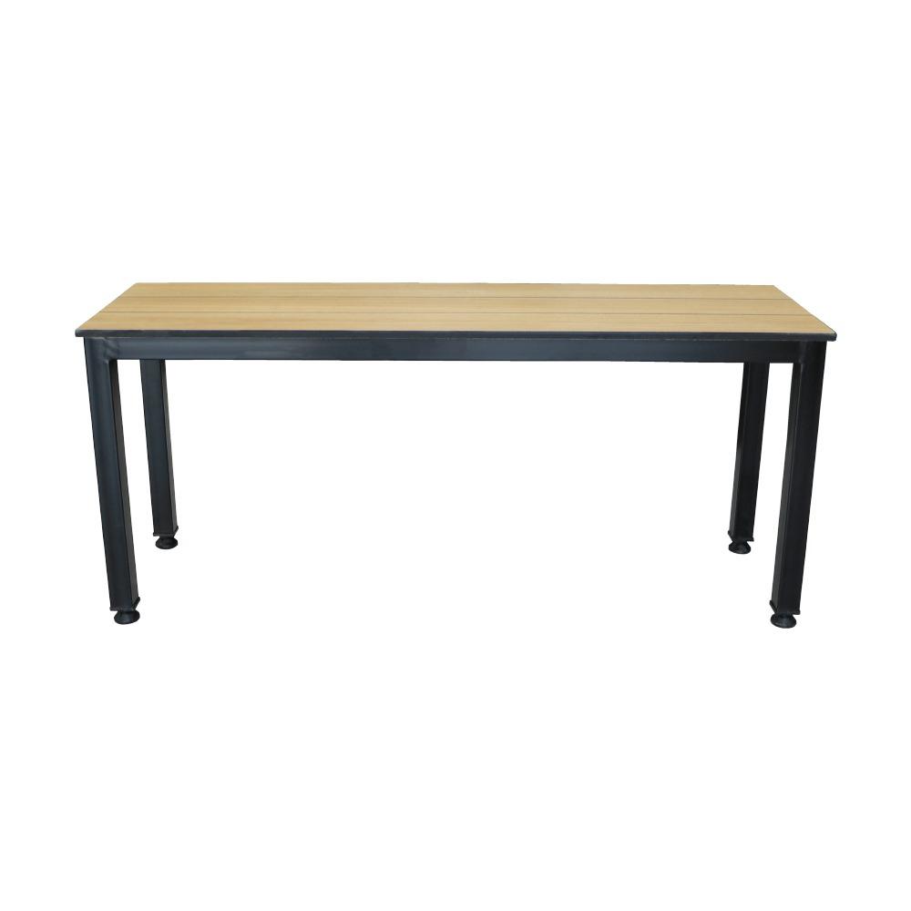 Brooks Wooden Bench with Metal Leg