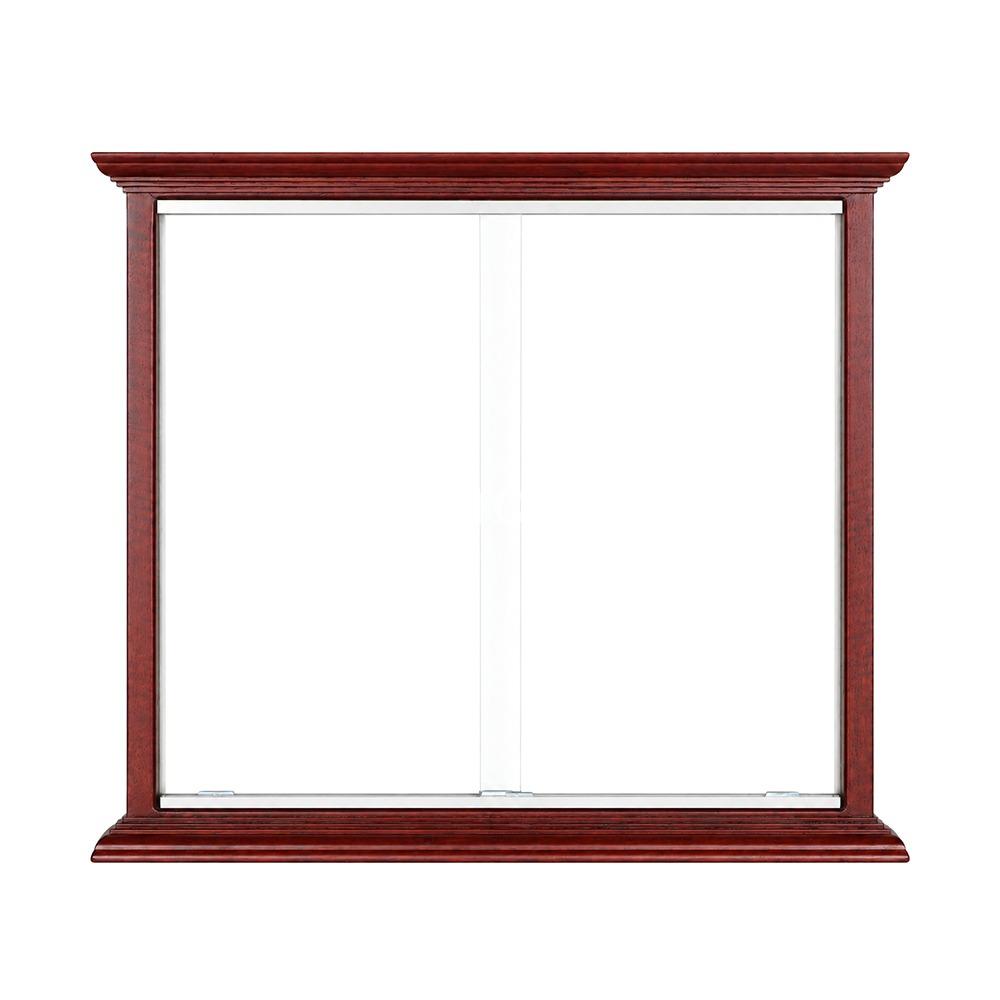 Wall-Mounted Notice Board with Veneer Finish & Glass Sliding Door 
