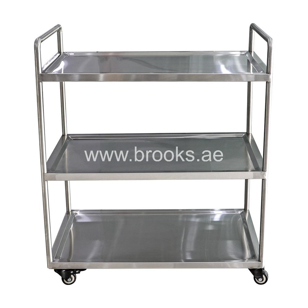 Brooks 3-Tier Stainless Steel Utility Serving Cart 