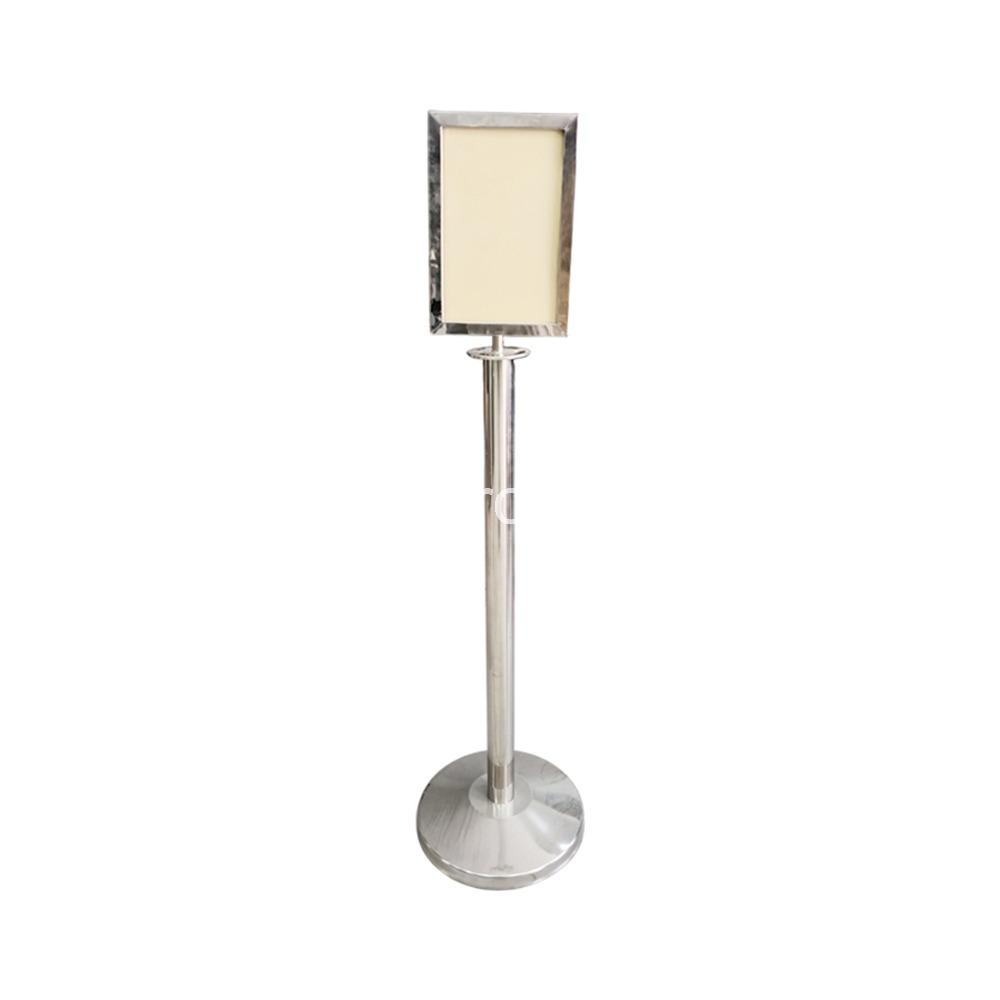 Information Stand Double Sided A4 Vertical Silver 