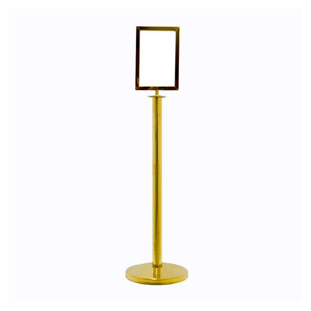 Information Stand Double Sided A4 Vertical Golden