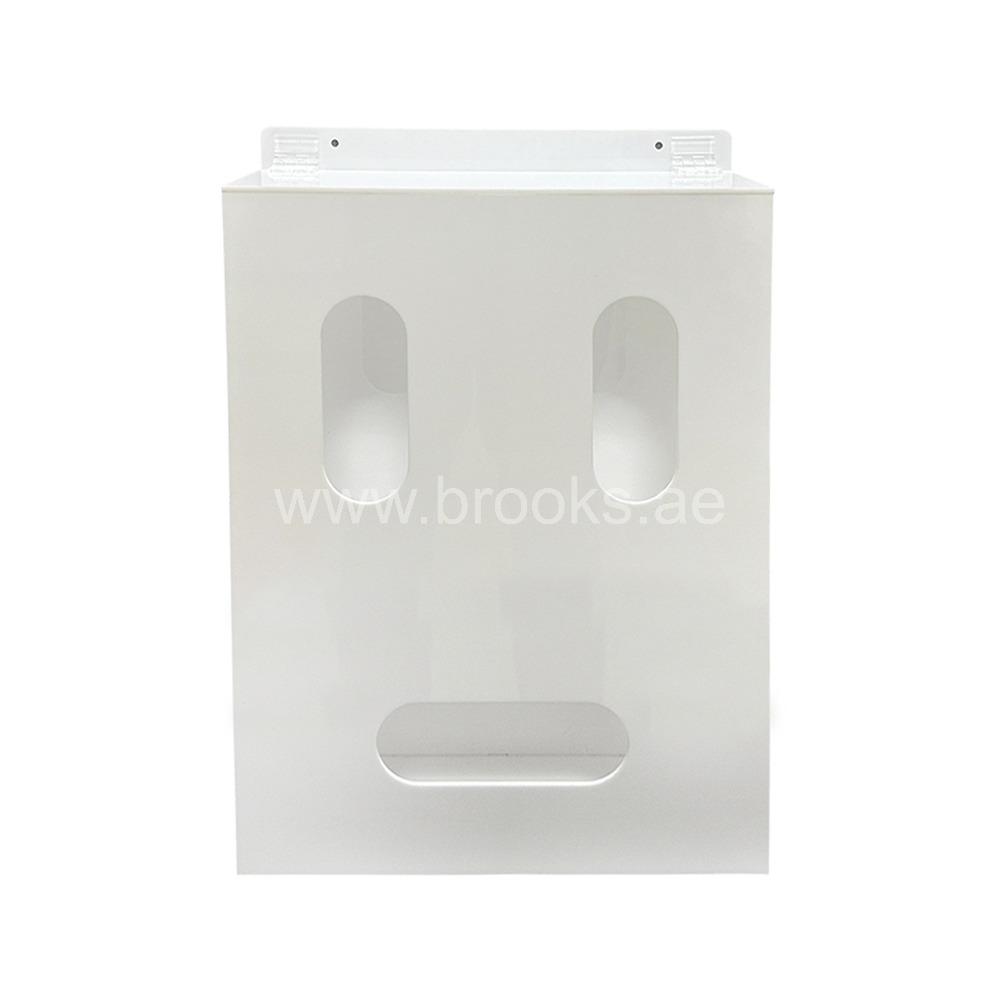 Veelex White Acrylic Disposable Glove/Face Mask/Hairnet Wall Mount Dispenser 
