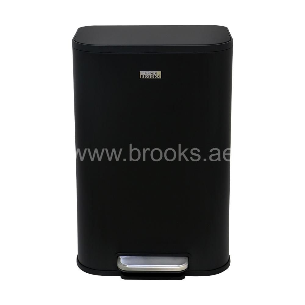 Brooks Lazo SS Softclose Pedal Bin Black 12LtrÂ