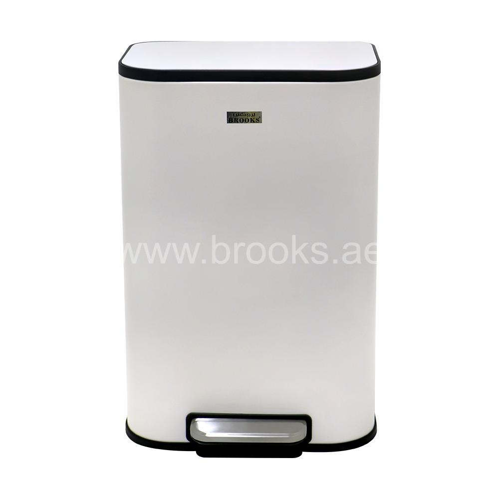 Brooks Lazo SS Softclose Pedal Bin White 12Ltr 