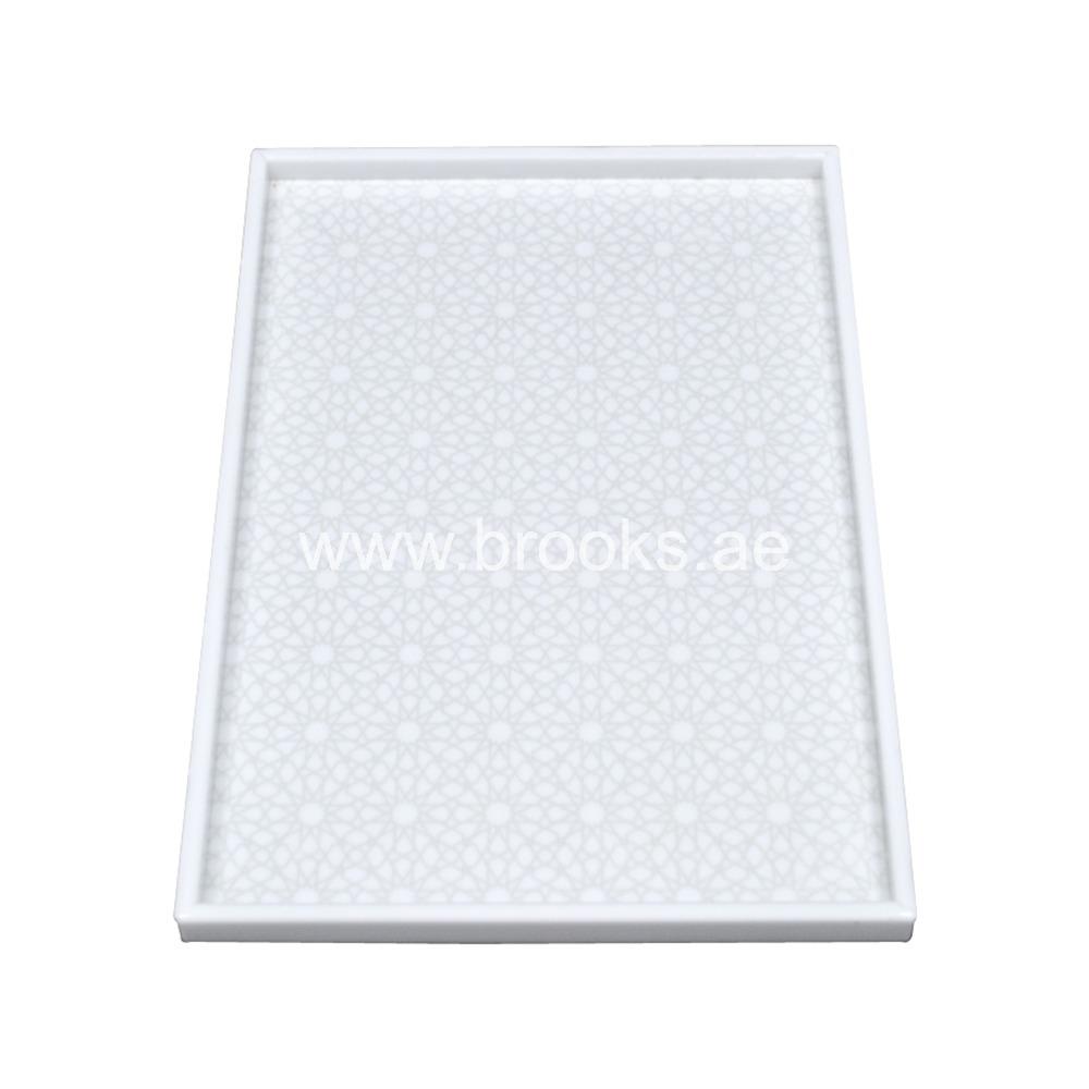White Acrylic Rectangle Serving Tray 