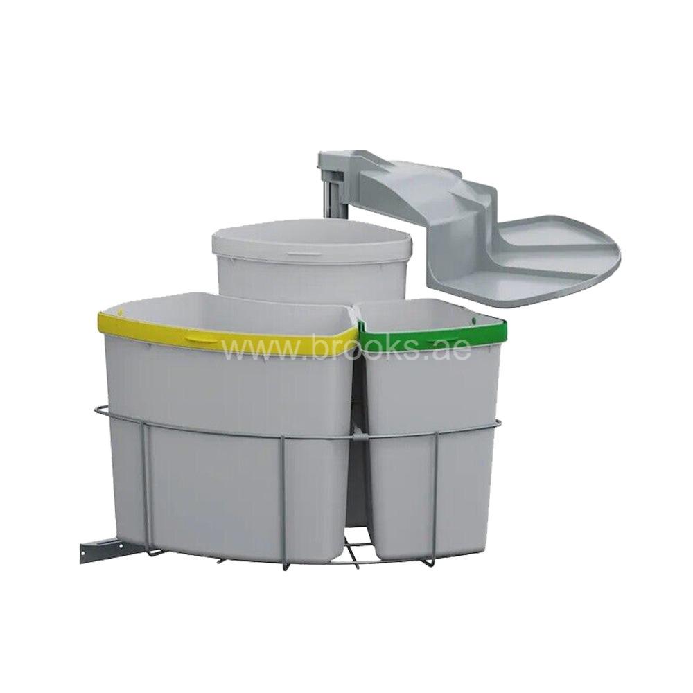 Brooks Kitchen Cabinet with 3 Bucket 30Ltr